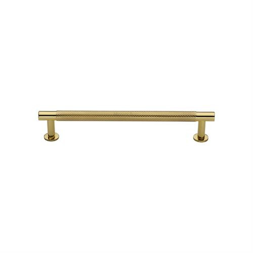 M Marcus Heritage Brass Partial Knurled Design Cabinet Pull with Rose 128mm Centre to Centre